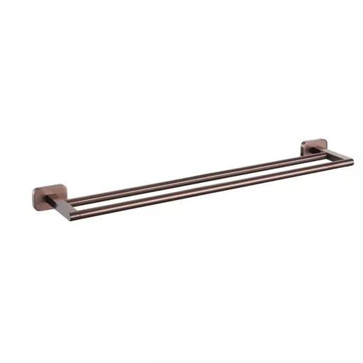 Asti Double Towel Rail - Brushed Bronze