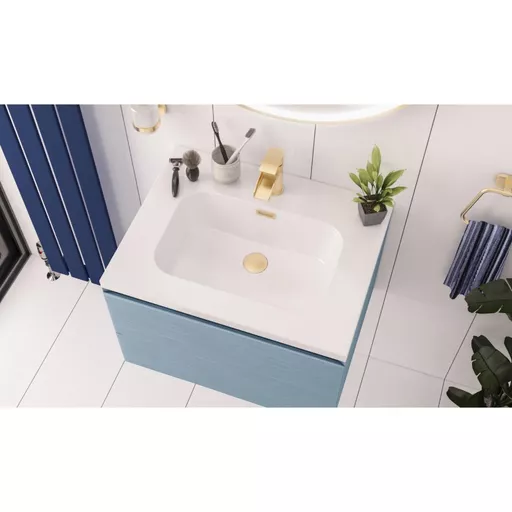 Langley 60cm Polymarble Basin White