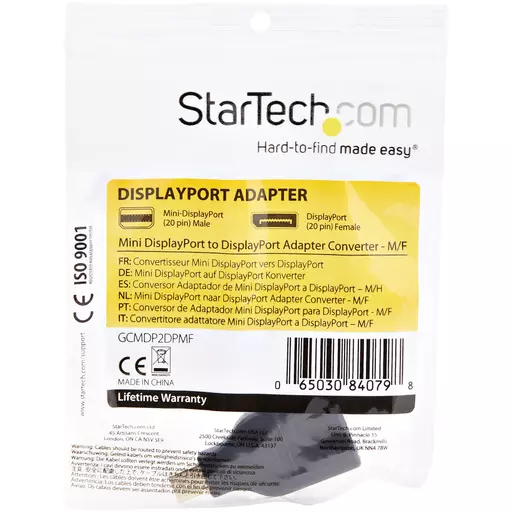 StarTech.com Compact Mini DisplayPort to DisplayPort Adapter - 4K x 2K Video - UHD Mini DP to DP Converter - mDP to DP 1.2 Adapter - mDP PC/Computer to DisplayPort Monitor/Display - M/F