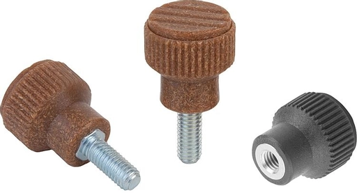 K0247 - Biopolymer Knurled Knobs Parts Stainless Steel Thread Size M4-M6
