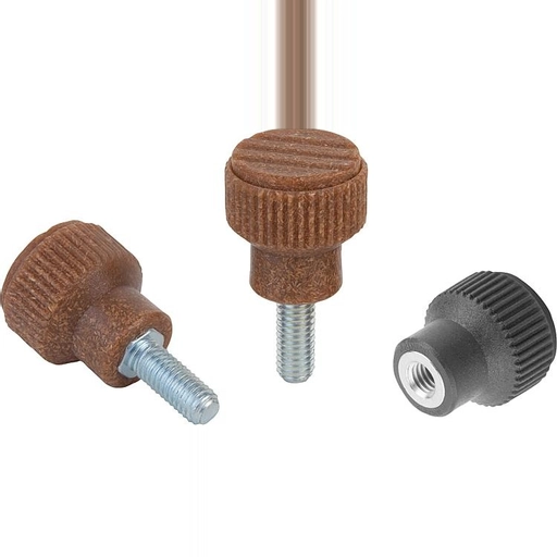 K0247 - Biopolymer Knurled Knobs Parts Stainless Steel Thread Size M4-M6