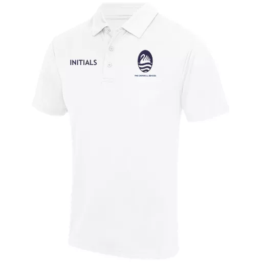 TheCherwellSchool_UnisexJustCoolPoloShirt_White_Front.png