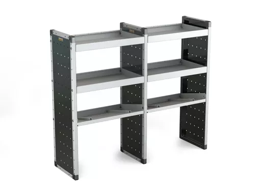 Trade Van Racking Double Unit - 2 Straight, 1 Angled Per Bay - H1279mm x W1466.5mm (683mm & 683mm)