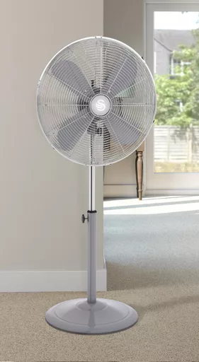 16" Retro Grey Stand Fan