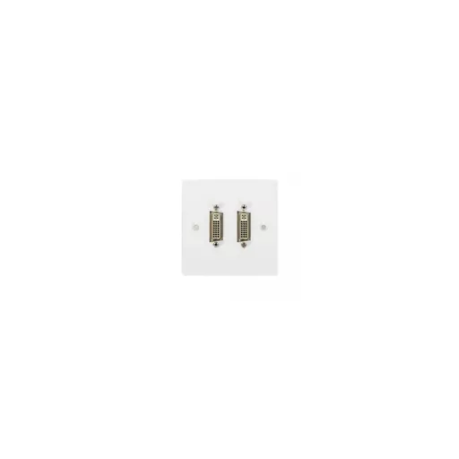 Single Gang Twin DVI Coupler Wall Plate