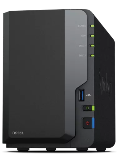 Synology DS223 16TB 2-Bay NAS | HAT33 Drives, 2GB RAM