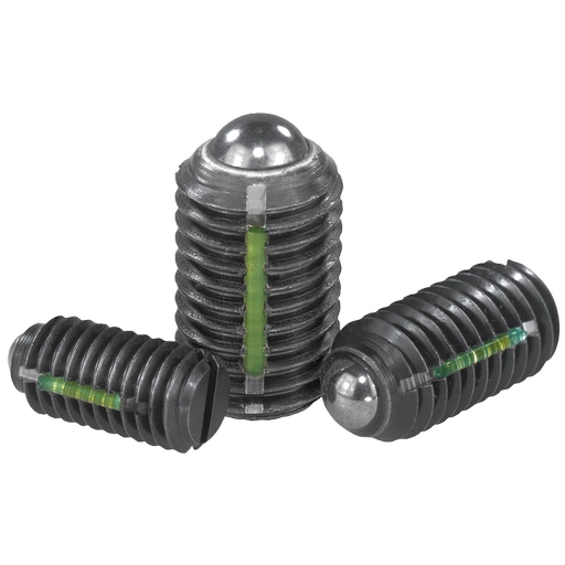 K0321 Inch - Spring Plungers With Slot And Ball In Steel With Thread Lock