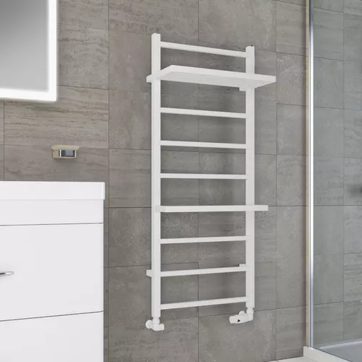 Launton Designer Towel Rail 1200x500mm Matt White