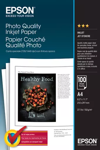 Epson Photo Quality Inkjet Paper - A4 - 100 Sheets