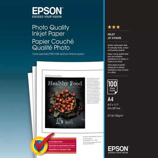 Epson Photo Quality Inkjet Paper - A4 - 100 Sheets