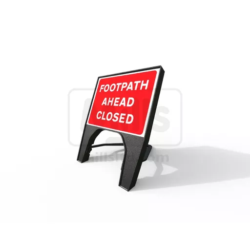 Footpath Ahead Closed Polypropylene Q Sign - 600 x 450mm