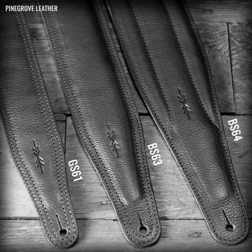 Pinegrove Leather guitar strap standard padded range