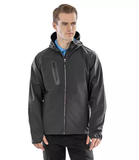 Result Recycled Three Layer Printable Hooded Soft Shell Jacket