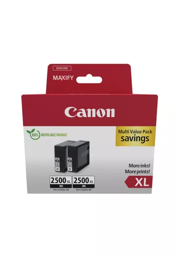 Canon 9254B011/PGI-2500XLBK Ink cartridge black twin pack, 2x2.5K pages ISO/IEC 24711 70.9ml Pack=2 for Canon IB 4050