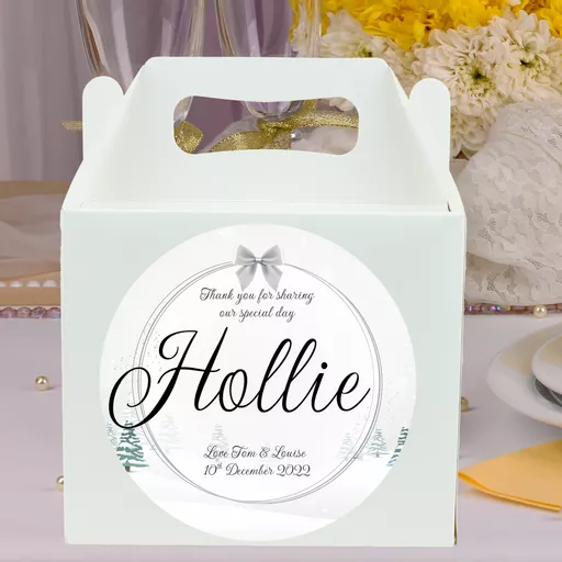 Children's Christmas Wedding Activity Box with Silver Ribbon