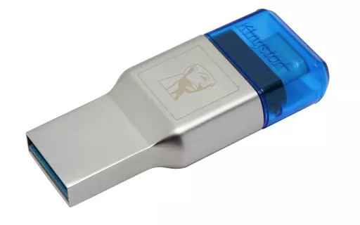 Kingston Technology MobileLite Duo 3C card reader USB 3.2 Gen 1 (3.1 Gen 1) Type-A/Type-C Blue, Silver