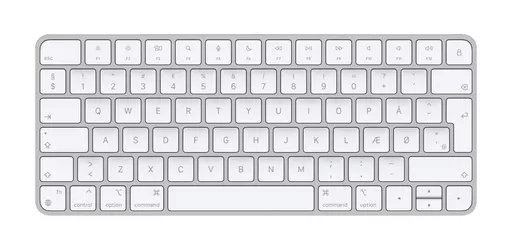 Apple Magic keyboard USB + Bluetooth Danish Aluminium, White