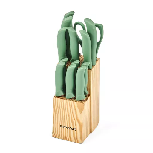 KitchenCraft 14pc Knife Block Set with 7 Knives and a Pair of Kitchen Shears
