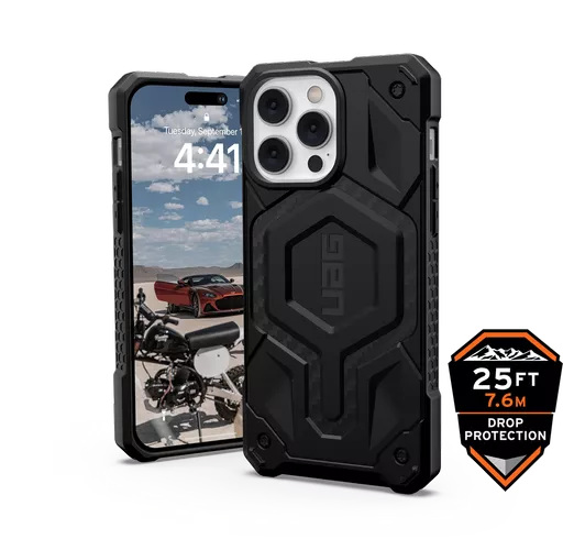 UAG - Monarch Pro + MagSafe for iPhone 14 Pro - Carbon Fibre