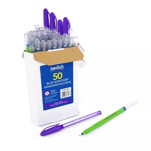 THW50BU_50_Blue_Handwriting_Pens_with_5_Free_Purple_Ballpoint_Pens_25536-1.jpg
