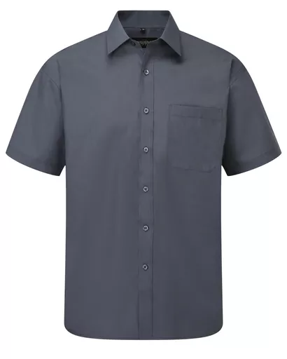 Men's Short Sleeve Polycotton Easy Care Poplin Shirt