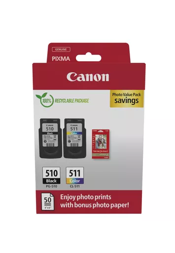 Canon 2970B017/PG-510+CL-511 Printhead cartridge multi pack black + color PVP, 2x220 pages ISO/IEC 24711 9ml Pack=2 for Canon Pixma MP 240