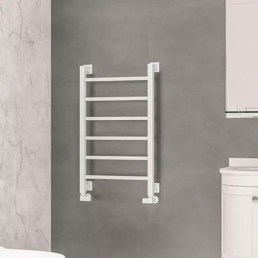 Loxley 800 x 500mm. Towel Rail Matt White