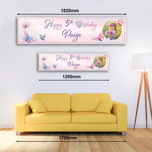 Personalised Banner - Butterfly Banner with Photo