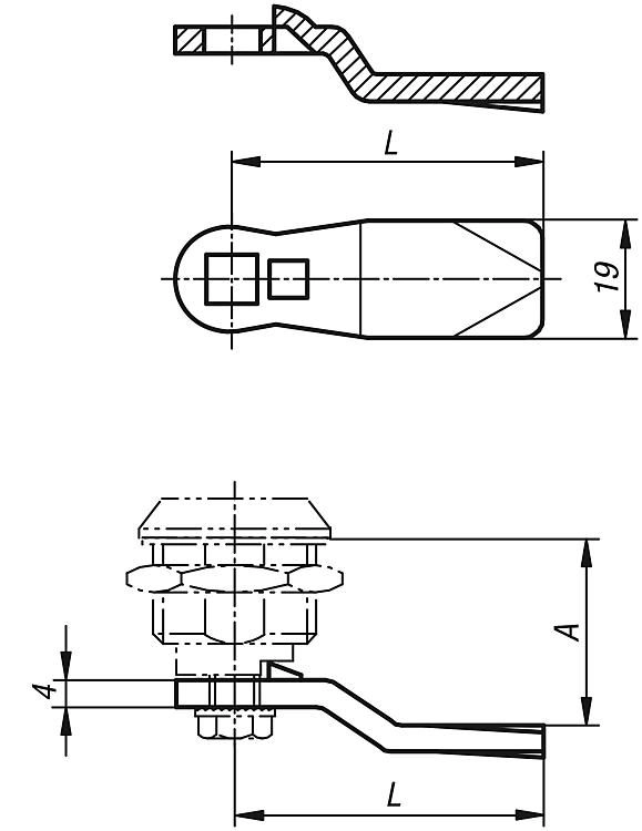 Tounge. 35mm Length. Fits 18.5mm Door.