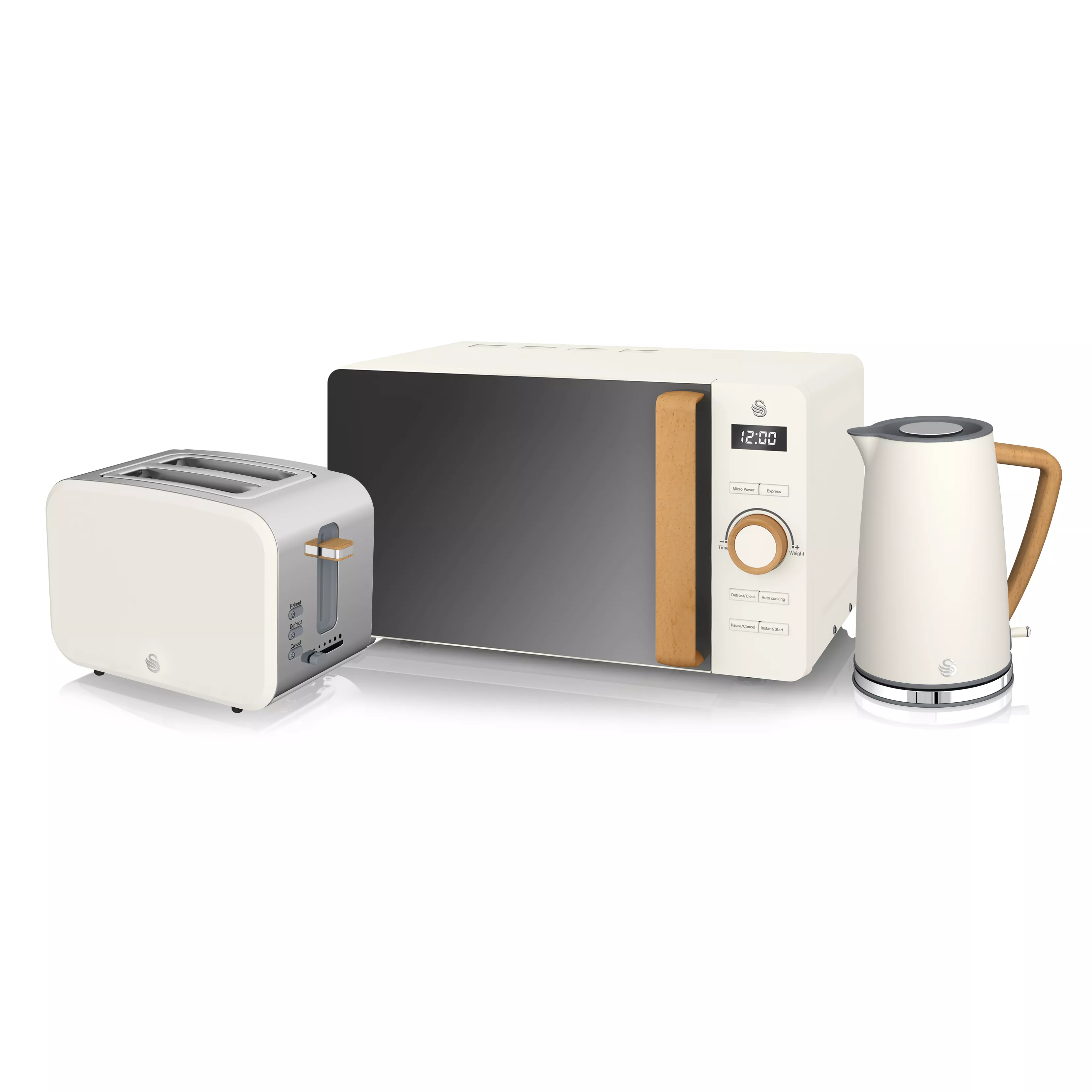 Nordic Slice Toaster, Cordless Kettle and Digital Microwave
