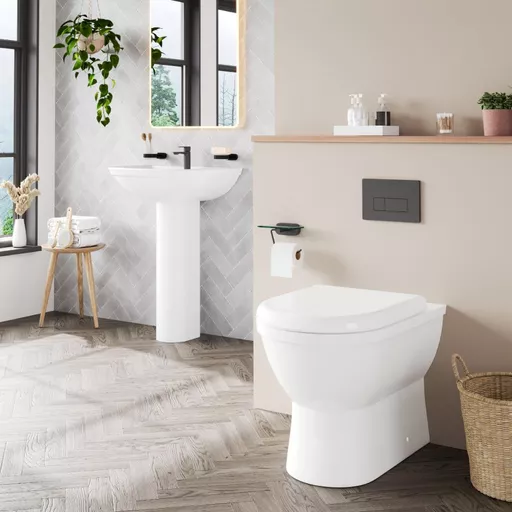 Dura Back To Wall Rimless WC Pan with Fixings - White