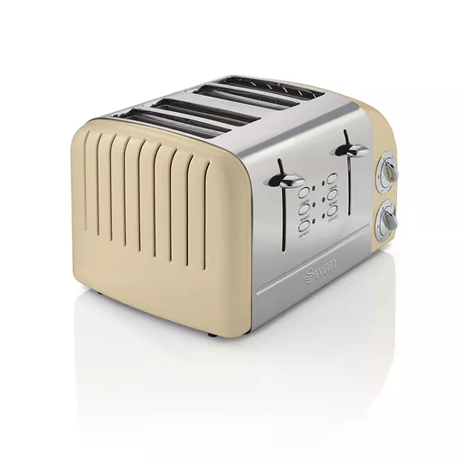 4 Slice Retro Toaster - Cream