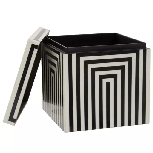 Decorative Box, Andrea, Black & White, Large