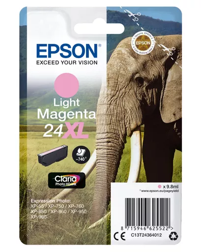 Epson C13T24364012/24XL Ink cartridge light magenta high-capacity, 500 pages 9,8ml for Epson XP 750