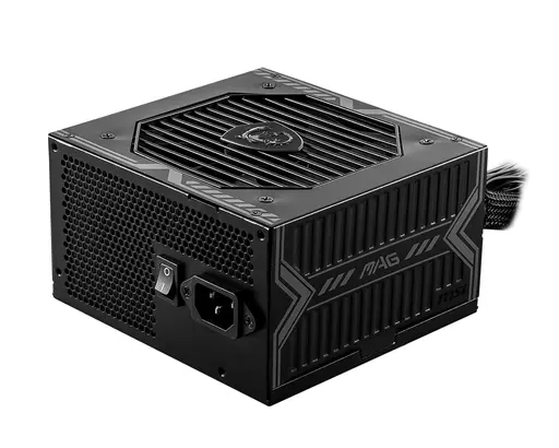 MSI MAG A650BN UK PSU '650W, 80 Plus Bronze certified, 12V Single-Rail, DC-to-DC Circuit, 120mm Fan, Non-Modular, Sleeved Cables, ATX Power Supply Unit, UK Powercord, Black'