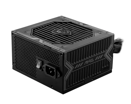 MSI MAG A550BN UK PSU '550W, 80 Plus Bronze certified, 12V Single-Rail, DC-to-DC Circuit, 120mm Fan, Non-Modular, Sleeved Cables, ATX Power Supply Unit, UK Powercord, Black'