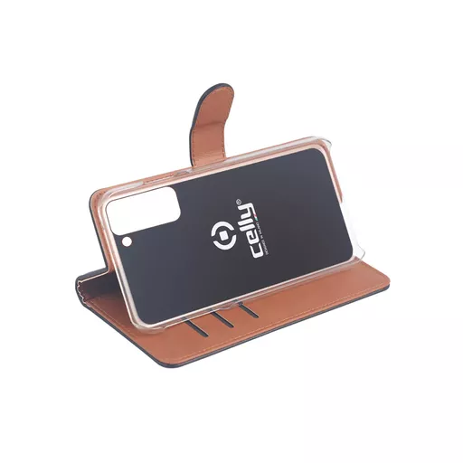 Celly Wally mobile phone case 15.8 cm (6.2") Folio Black, Brown