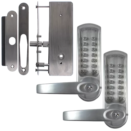CODELOCKS CL0630 / CL0635 Back To Back Digital Lock Brushed Steel With XTD Gate Lock