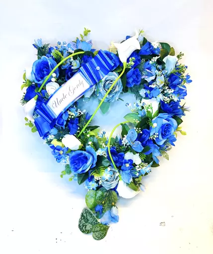 LUXURY OPEN HEART WREATH - Funeral tribute - memorial - any colour