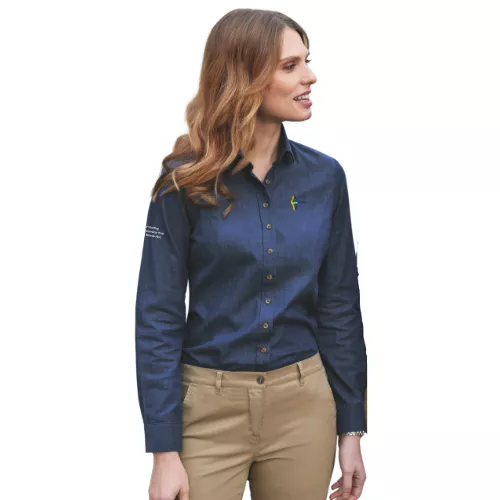 Wave Staffing Ladies Banff Long Sleeve Denim Blouse
