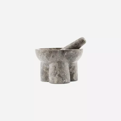 Mortar w. pestle, Kulti, Grey/Brown