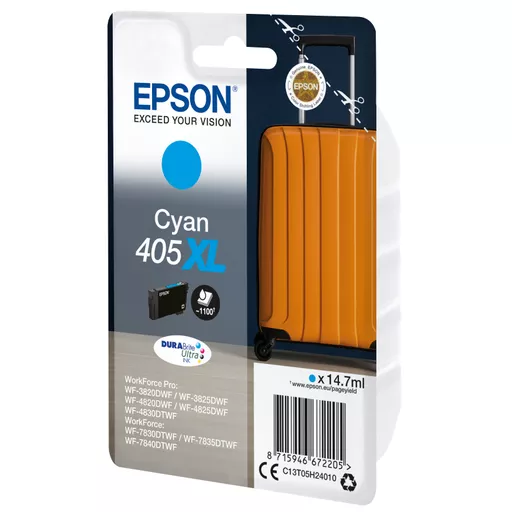 Epson C13T05H24010/405XL Ink cartridge cyan high-capacity, 1.1K pages 14.7ml for Epson WF-3820/7830