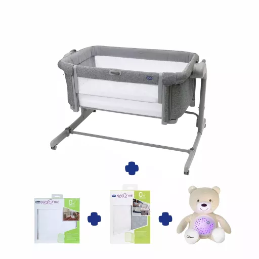 Chicco Next2Me Magic Evo Sleeptime Solution Bundle in Dark Grey