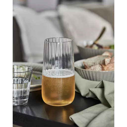 Beer Glass, Rill, Clear