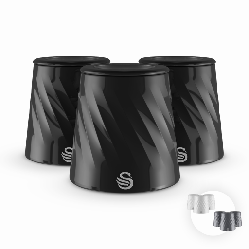 Swan Black Windsor Set Of 3 Canisters