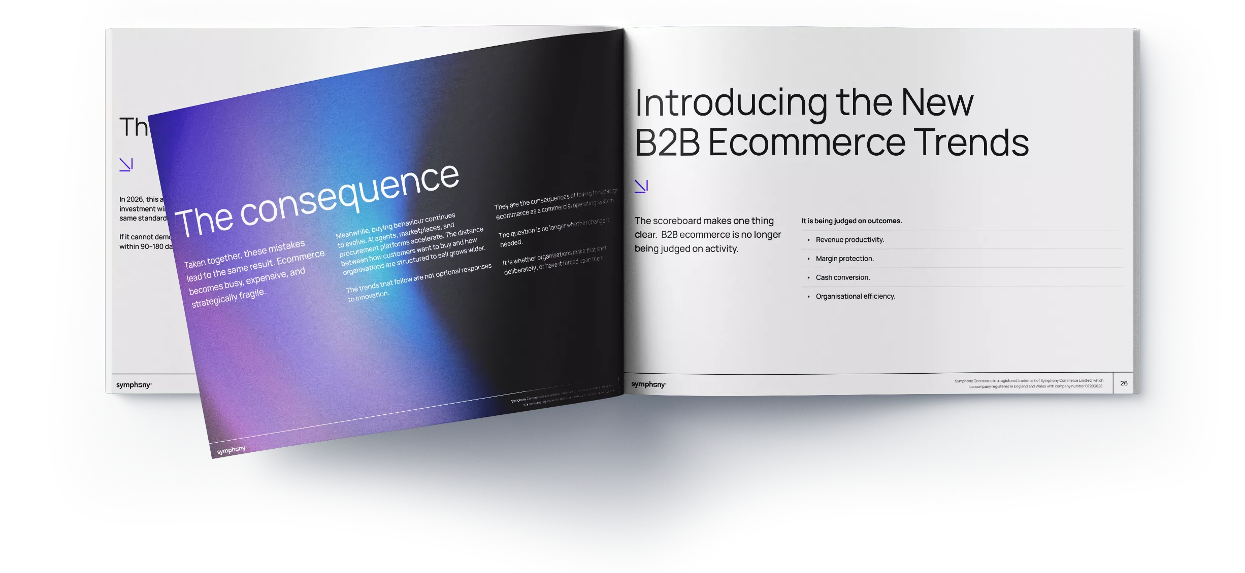 Mockup PDF version of the B2B 2026 and Beyond Trends by Symphony Commerce