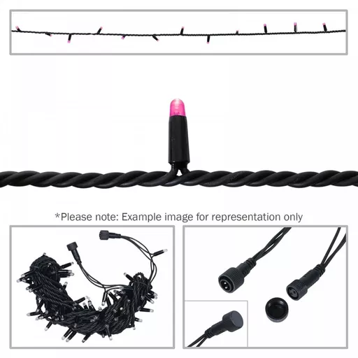 elumen8 Rubber LED String Lights 20m Pink Black