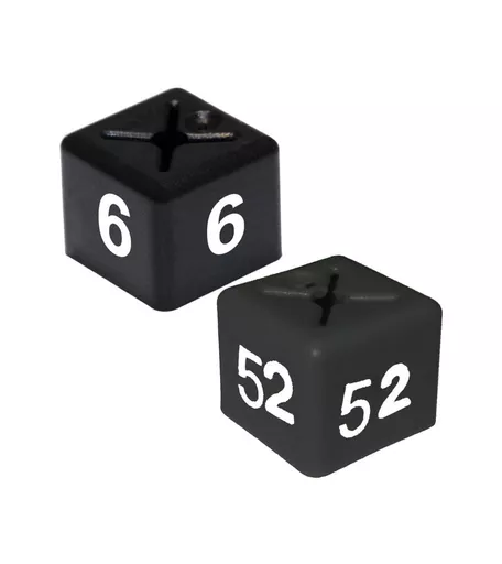 Black and White Size Cube with Numbers - Pack of 50