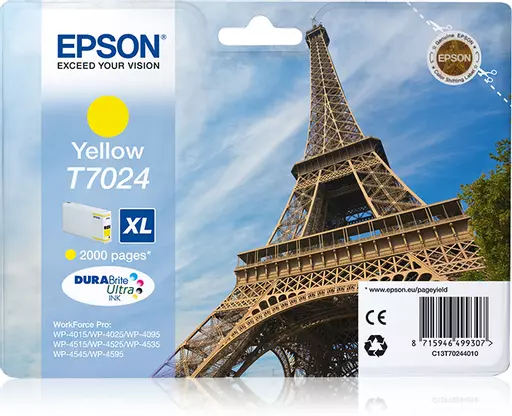Epson C13T70244010/T7024 Ink cartridge yellow XL, 2K pages ISO/IEC 24711 21,3ml for Epson WP 4015/4025