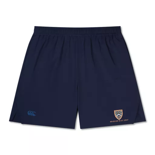 ReadingBlueCoatStaff_EliteWovenGymShort_Navy_Front.png